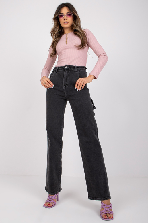 Dámské černé džíny Jessa s vysokým pasem