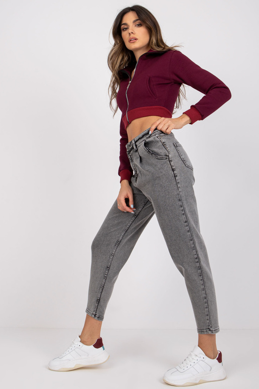 Tmavě šedé kalhoty Jessie Mom Jeans