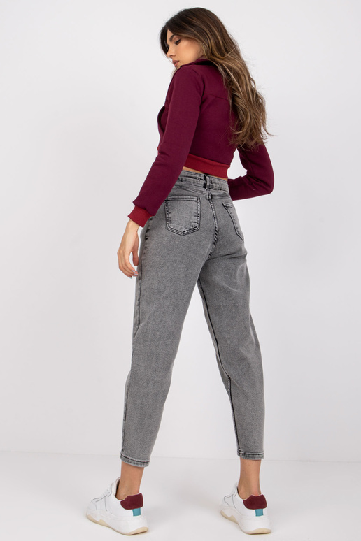 Tmavě šedé kalhoty Jessie Mom Jeans