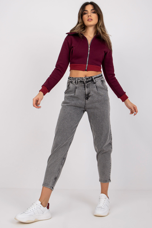 Tmavě šedé kalhoty Jessie Mom Jeans