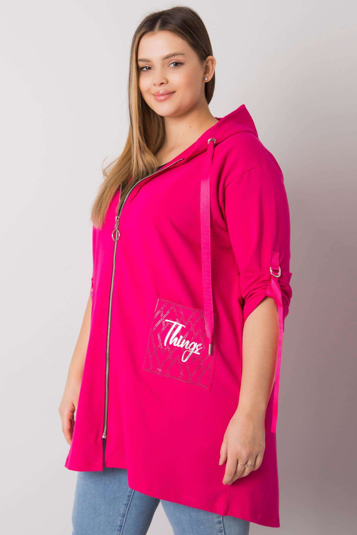 Mikina Zurich Fuchsia Plus Size se zipem
