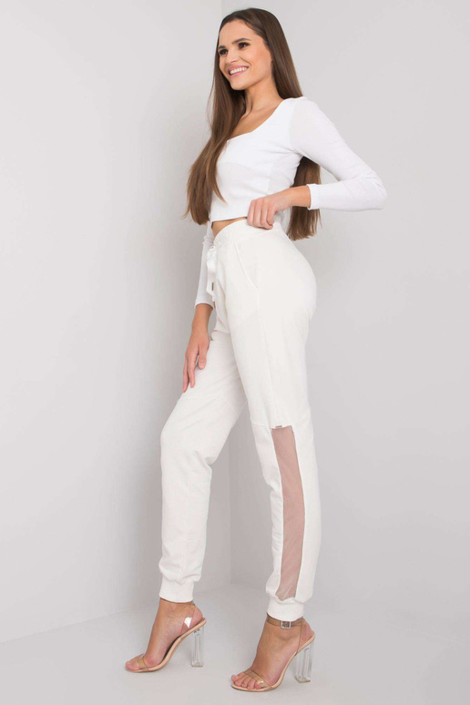 Ecru bavlněné tepláky Susan