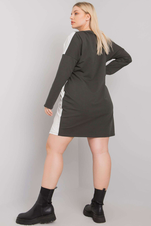 Tmavá khaki bavlněná tunika větší...