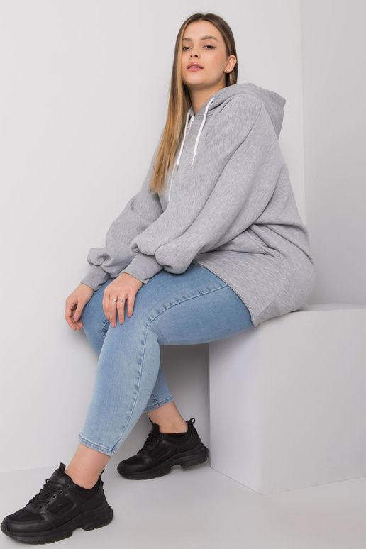 Šedá melange plus velikost mikina Ella