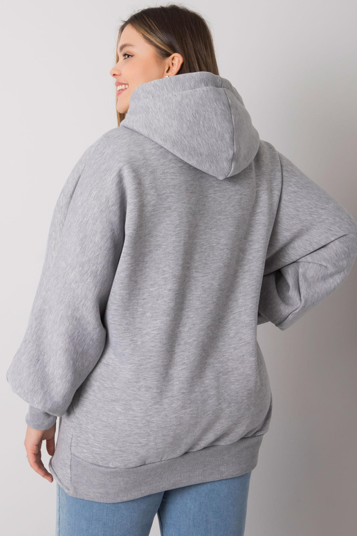 Šedá melange plus velikost mikina Ella