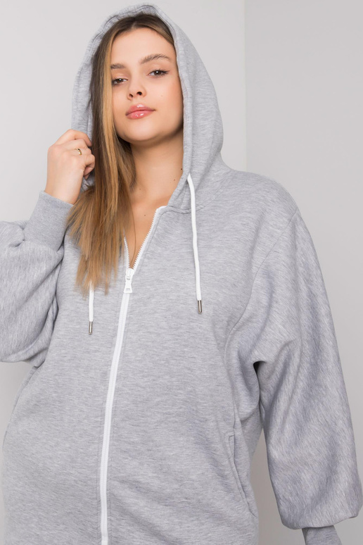 Šedá melange plus velikost mikina Ella