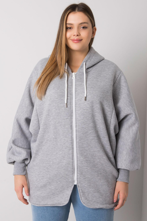 Šedá melange plus velikost mikina Ella
