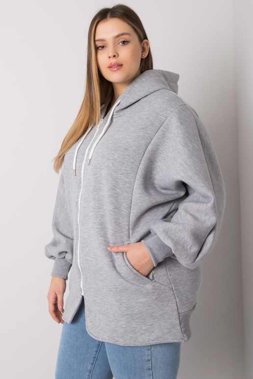 Šedá melange plus velikost mikina Ella