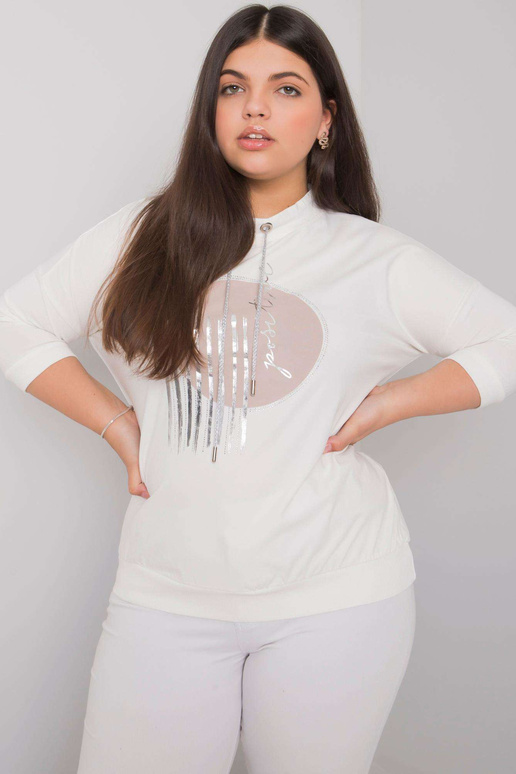 Ecru halenka větší velikosti s... Ecru halenka větší velikosti s...