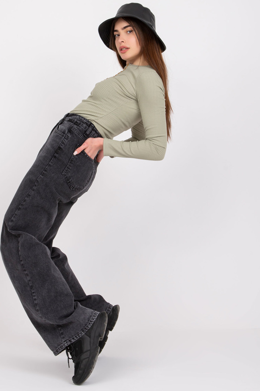 Světle zelená proužkovaná halenka s...