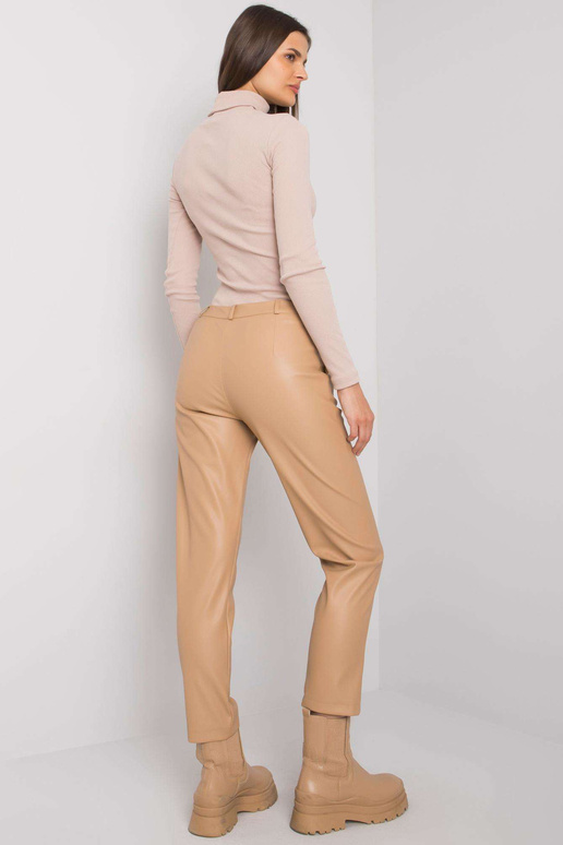 Béžové kalhoty Benny imitace kůže