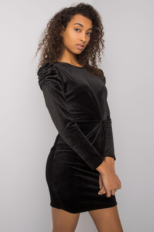 Černé velurové šaty Ellara RUE PARIS