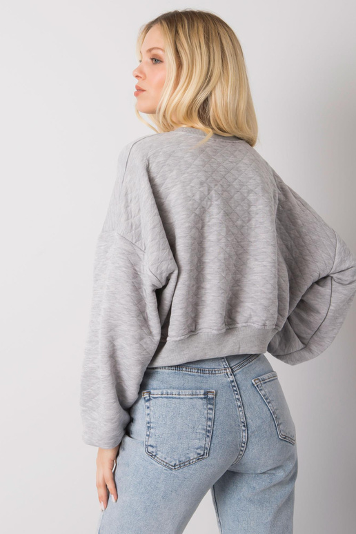 Šedá křišťálová prošívaná mikina