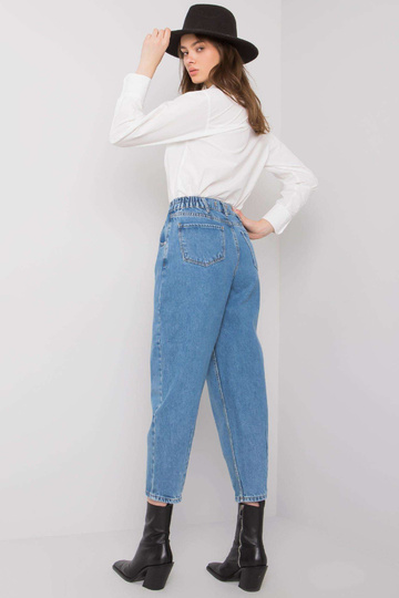 Modré kalhoty mom jeans...