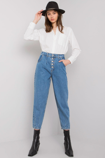 Modré kalhoty mom jeans... 2