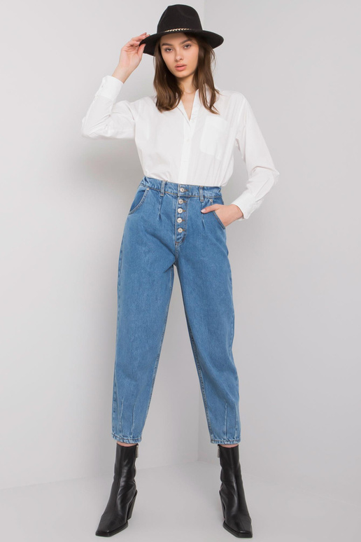Modré kalhoty mom jeans Cortona