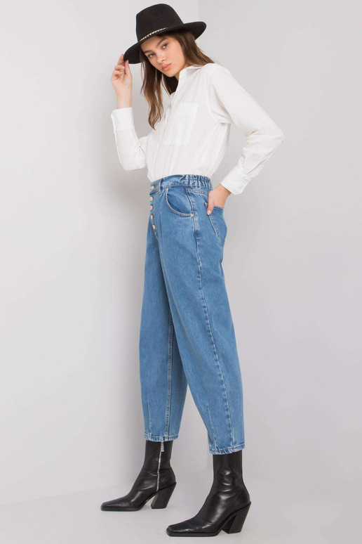 Modré kalhoty mom jeans Cortona