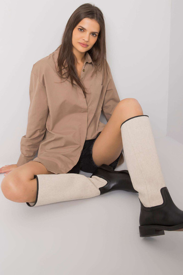 Tmavě béžová bavlněná... 2