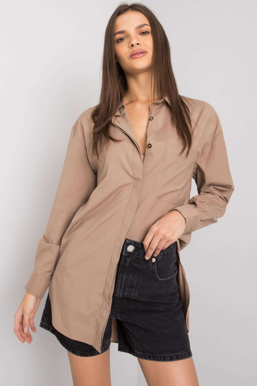 Tmavě béžová bavlněná košile Terra