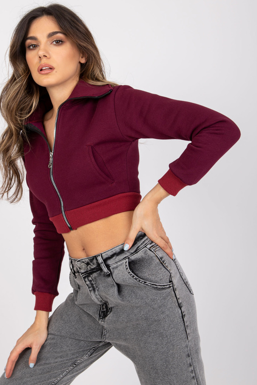 Vínová krátká kardiganová mikina Ann... Vínová krátká kardiganová mikina Ann...