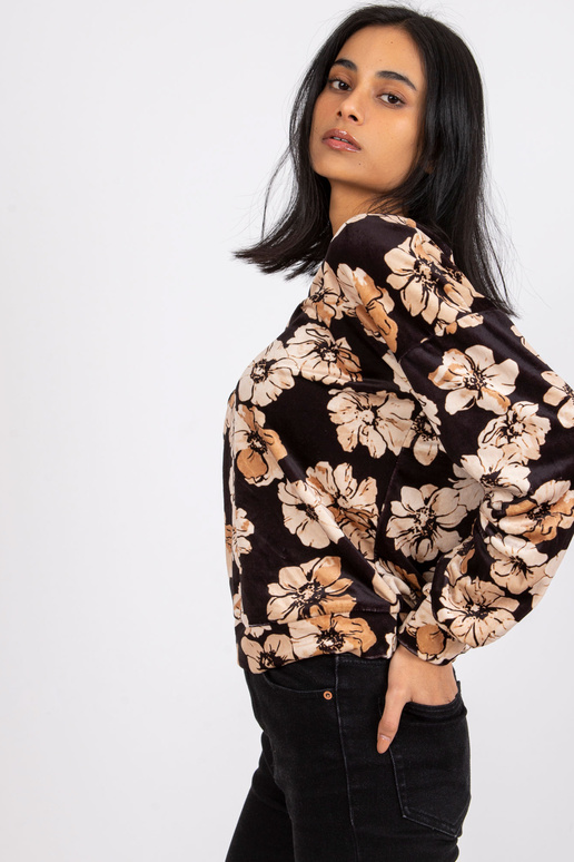 Černo-béžová velurová halenka s... Černo-béžová velurová halenka s...