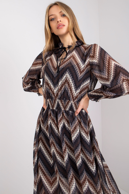 Černé šaty s potisky Santorini