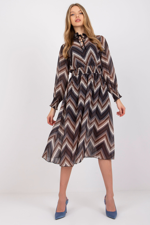 Černé šaty s potisky Santorini