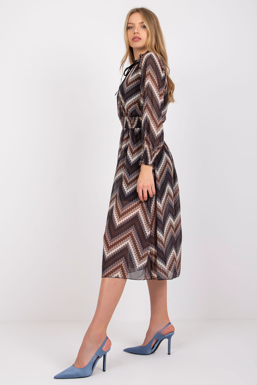 Černé šaty s potisky Santorini