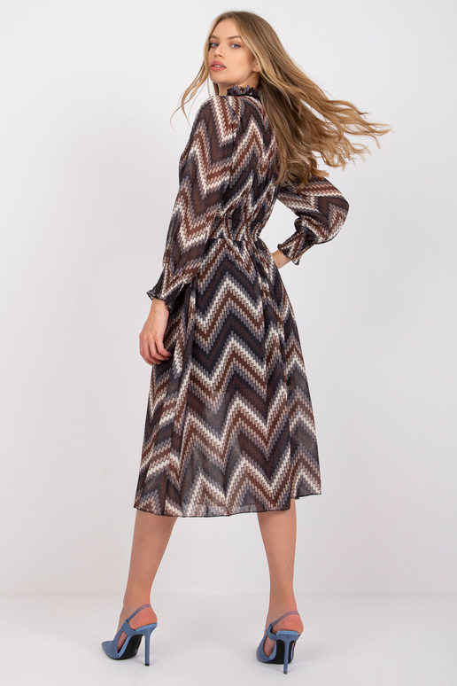 Černé šaty s potisky Santorini