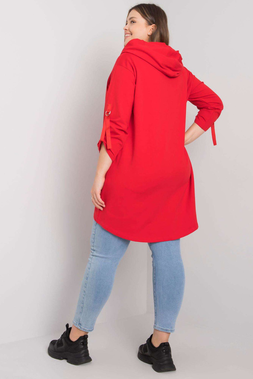 Červená mikina Zurich Plus Size na zip