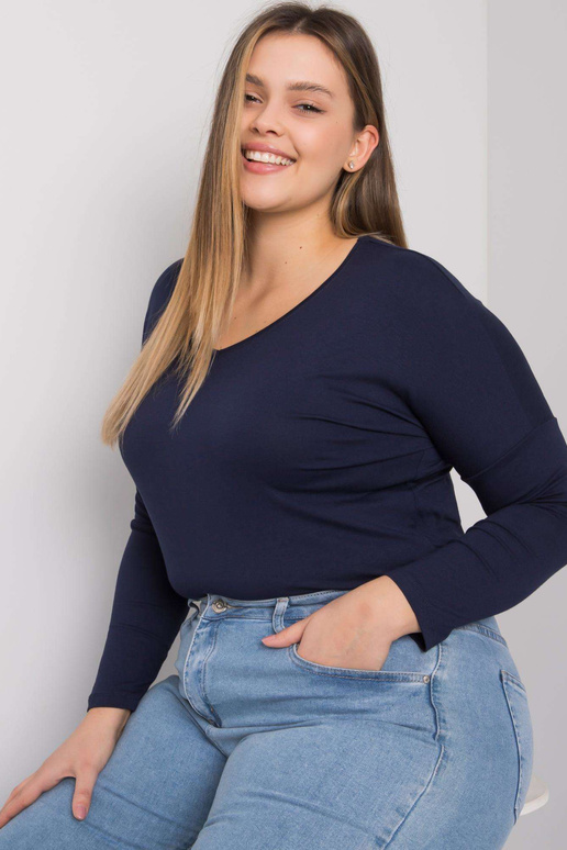 Námořnická modrá hladká halenka plus...