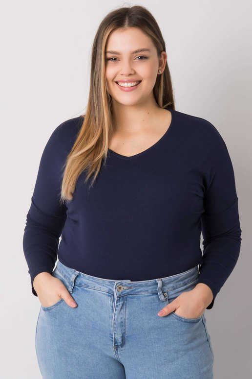 Námořnická modrá hladká halenka plus...