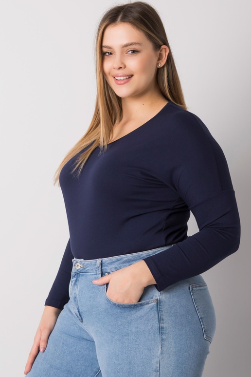 Námořnická modrá hladká halenka plus...