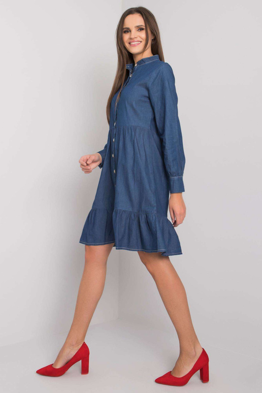 Tmavě modré šaty s volánem Sophia RUE...