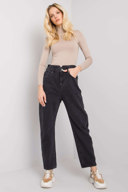 Černé mom jeans kalhoty Alvana RUE PARIS