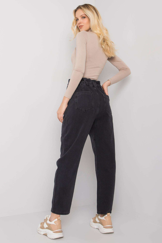 Černé mom jeans kalhoty Alvana RUE PARIS