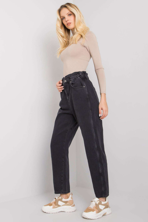 Černé mom jeans kalhoty Alvana RUE PARIS