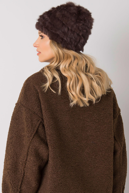 Tmavě hnědá kožešinová čepice