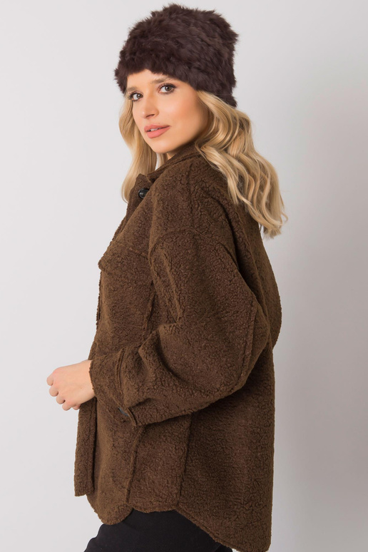 Tmavě hnědá kožešinová čepice