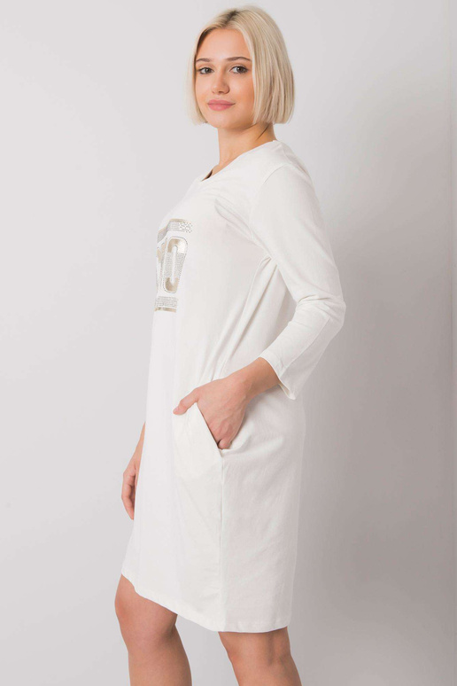 Ecru šaty s kapsami Marseille