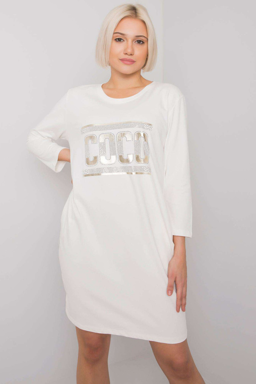 Ecru šaty s kapsami Marseille