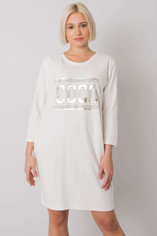 Ecru šaty s kapsami Marseille