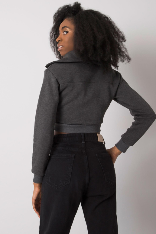 Tmavě šedá melanžová krátká mikina... Tmavě šedá melanžová krátká mikina...