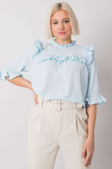 Světle modrá halenka s...