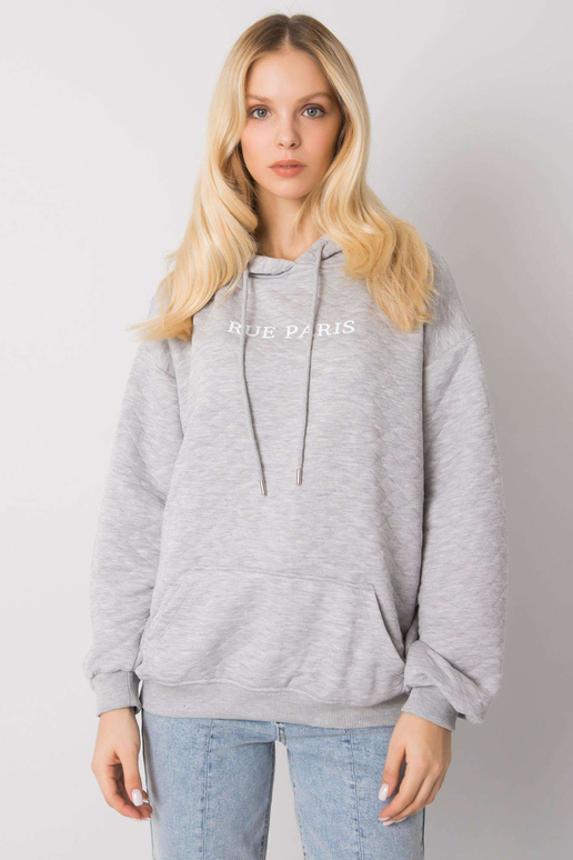 Šedá melanžová mikina s prošíváním...