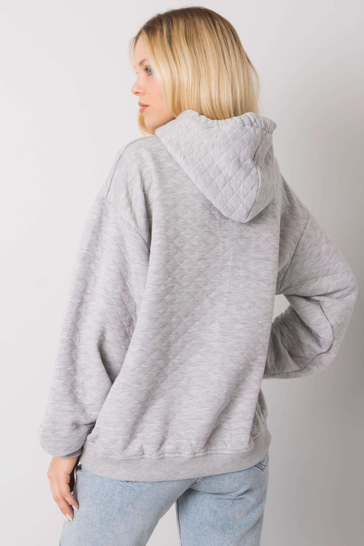 Šedá melanžová mikina s prošíváním...