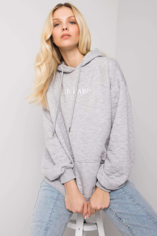 Šedá melanžová mikina s prošíváním...