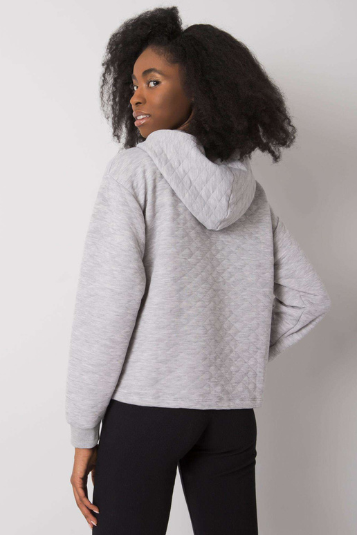 Šedá melanžová prošívaná mikina basic...