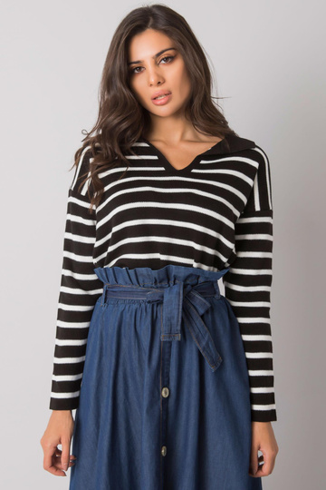 Černý pruhovaný svetr...