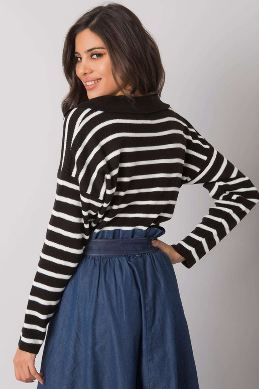 Černý pruhovaný svetr Evanston RUE PARIS